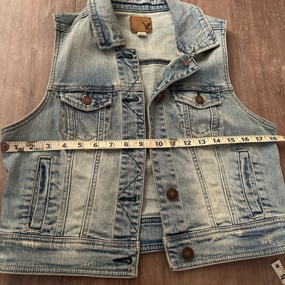 EUC AMERICAB EAGLE Denim Sleeveless Vest with Button Closure - Picture 4 of 5